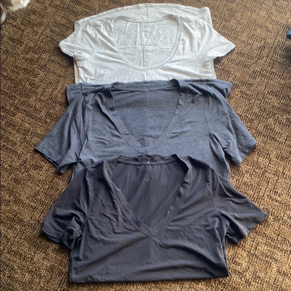 Three lululemon t shirts size 8
